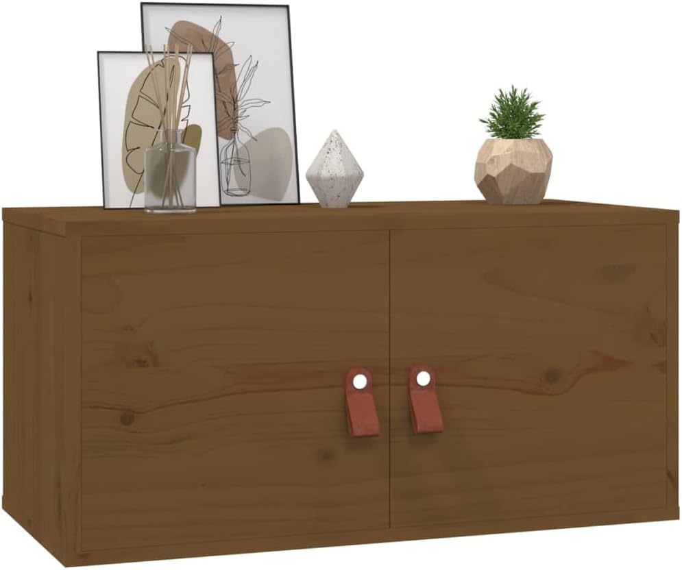 WIFESE 60x30x30 cm 2 Stück Wandschrank TV Schrank mit 2 Türen Hängeschrank Bücherregal Schweberegal