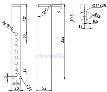 Blackit L - 750 x 300 x 355 mm + Montagesatz VH401 Edelstahlhaus, Deichselbox mit 2 Schlösser, Werkz
