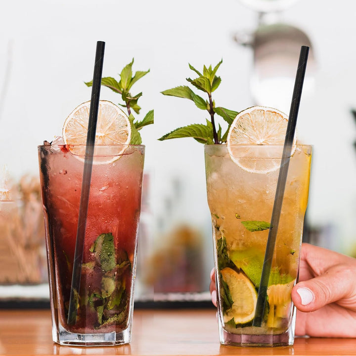 Einweg Trinkhalme aus Schwarzem Papier in Grossen Mengen für Cocktails, Kaffee und Mixgetränke – 19,