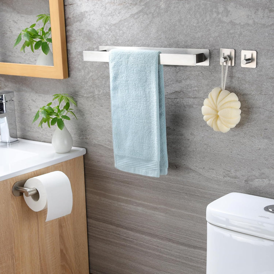 ZUNTO Handtuchhalter für Badezimmer + Toilettenpapierhalter + 2 Stück Klebehaken, Edelstahl Badezimm