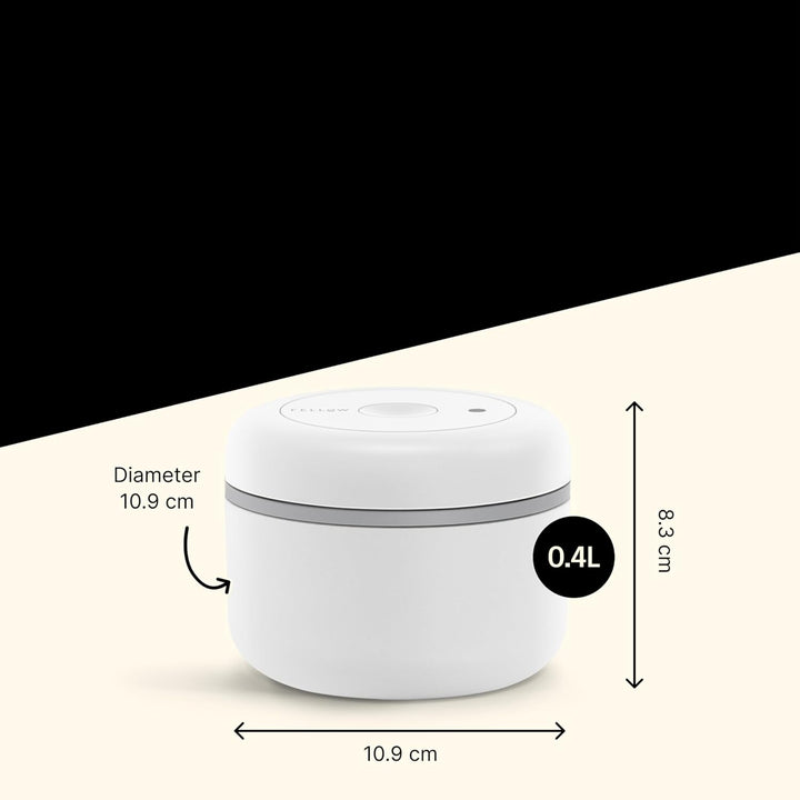 Fellow Atmos Vakuumbehälter für Kaffee und Lebensmittel, Weiss, Small (0.4 L) Small (0.4 L) Weiss, S
