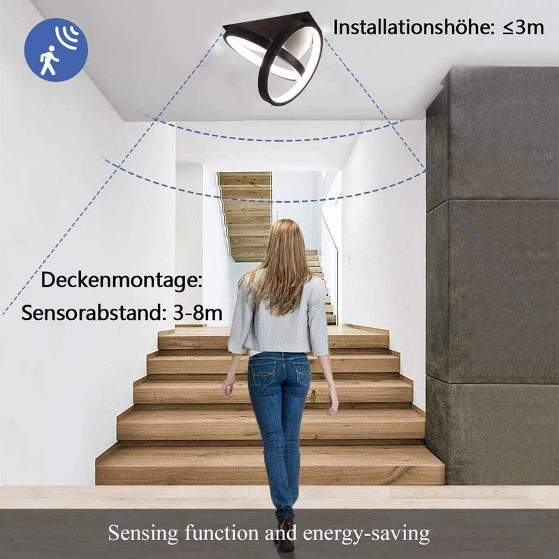 26W LED Deckenlampe mit Bewegungsmelder Innen Sensorlampe Moderne Deckenleuchte mit Sensor für Flur