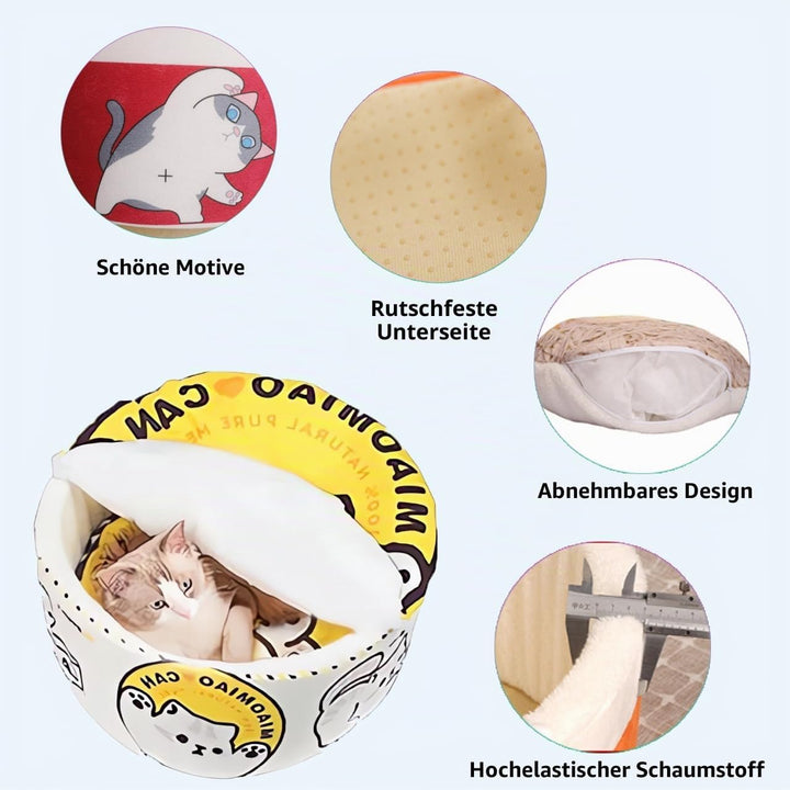 Katzenhöhle, Katzenbetten, Kuschelhöhle für Kätzchen, Bequemer Schlafplatz für Katzen Welpen, Plüsch