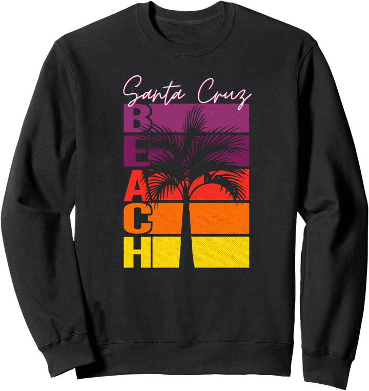 Kalifornien Urlaub Strand Vintage Retro-Sonnenuntergang Palm Sweatshirt
