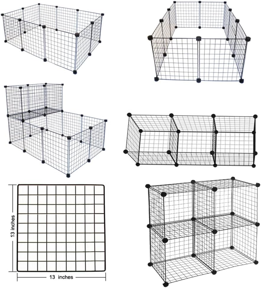 LANGXUN Metalldraht Lagerung Cubes Organizer, DIY Kleintierkäfig für Kaninchen, Meerschweinchen, Wel