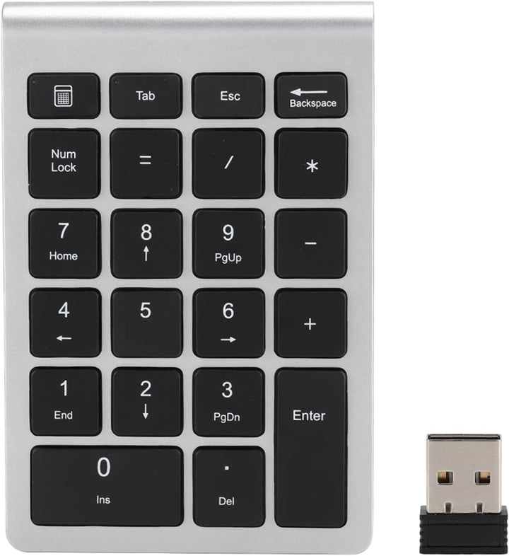 Zunate Drahtloser Nummernblock, 22 Tasten Ziffernblock mit USB-Empfänger Tragbare 2,4-G-Numpad-Tasta