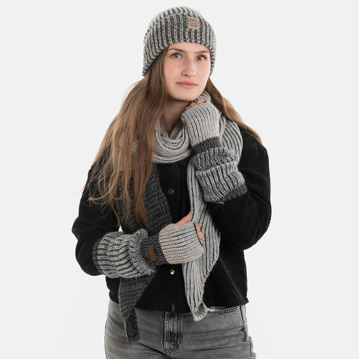 KNIT FACTORY - Remy Gestrickte Armwärmer - Winter Armstulpen - Handgelenkwärmer - Lange Handschuhe -