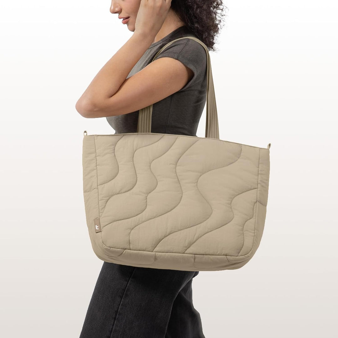 tomtoc Puffer Laptop Tragetasche für Damen, 10L Tote Bag für 13-14 Zoll MacBook, Leichte Schultertas