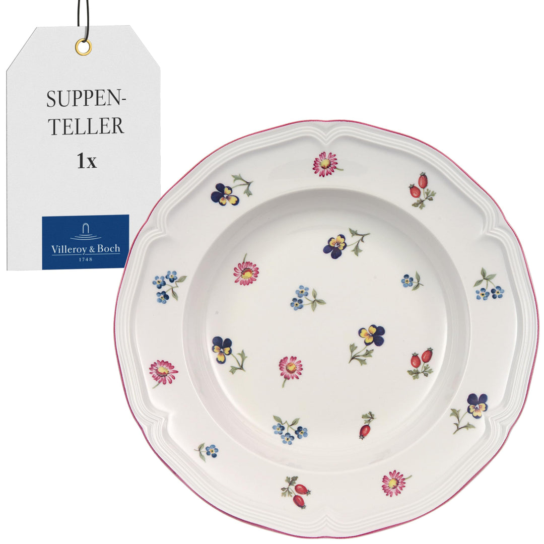 Villeroy & Boch Fleur Suppenteller Weiss, 25 x 25 x 9.20 cm 25 x 25 x 9.20 cm Landhaus & Rustikal, 2