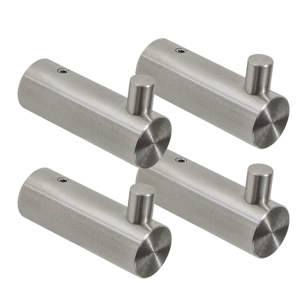 DECOSTEEL Einzelhaken Kleiderbügel | 4er Set | Inox N026 Edelstahl Fest Haltbar Badezimmer Küche, N0