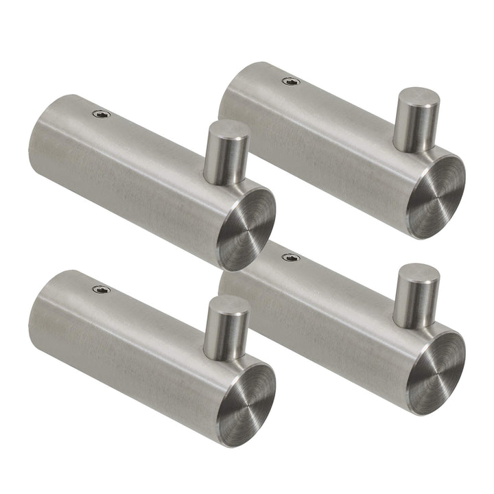 DECOSTEEL Einzelhaken Kleiderbügel | 4er Set | Inox N026 Edelstahl Fest Haltbar Badezimmer Küche, N0