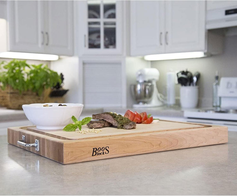 Boos Blocks® BBQBD EXTRA LARGE Pro Chef Ahorn Schneidebrett von John Boos - 61 x 46 x 6 cm - mit Saf