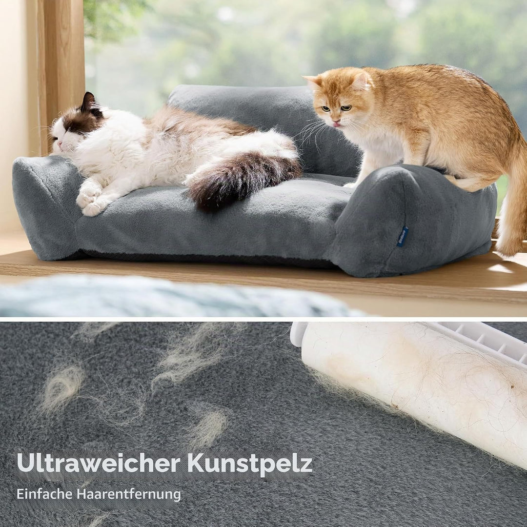 BEDSURE Katzenbett grosse Katzensofa Hundesofa, 76x51x25cm, dunkelgrau | waschbar, für kleine Hunde
