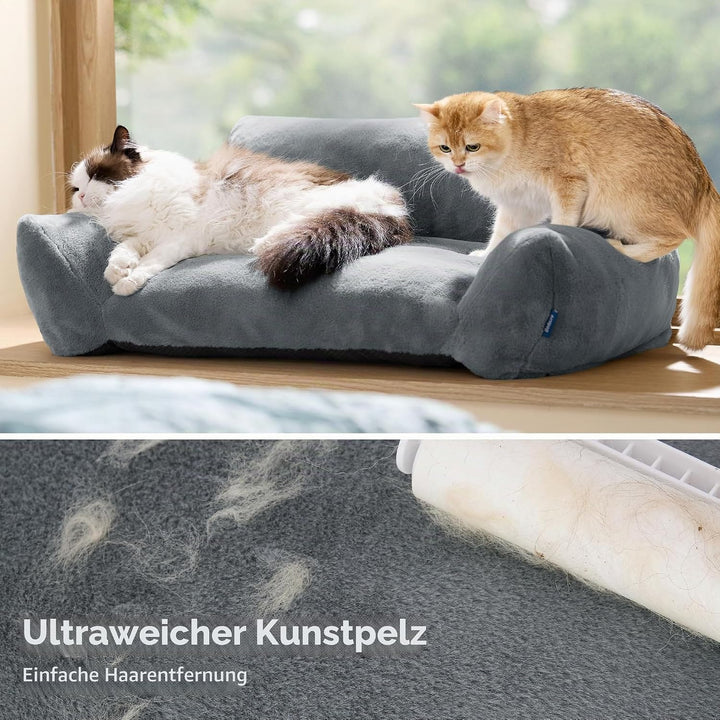 BEDSURE Katzenbett grosse Katzensofa Hundesofa, 76x51x25cm, dunkelgrau | waschbar, für kleine Hunde