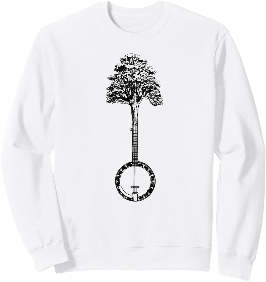 Banjo Tree Minimalist Design Vintage Nature & Music Graphic Sweatshirt