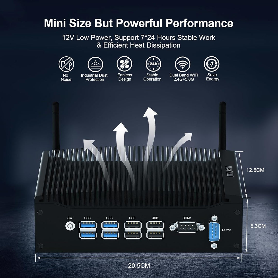 HISTTON Mini Computer Windows 11 Pro, Mini Desktop PC Core i5-8265U, DDR4 8GB RAM, 128GB SSD, Micro