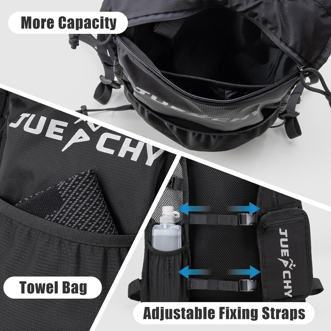 Jueachy Skirucksack Ultraleicht Trinkrucksack mit 2L Trinkblase: Laufvest Herren Damen Hydration Pac