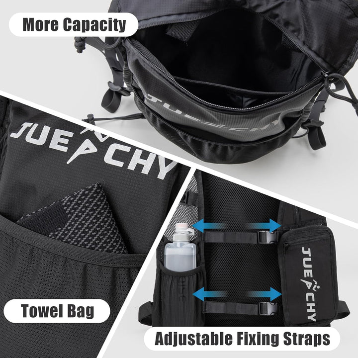 Jueachy Skirucksack Ultraleicht Trinkrucksack mit 2L Trinkblase: Laufvest Herren Damen Hydration Pac