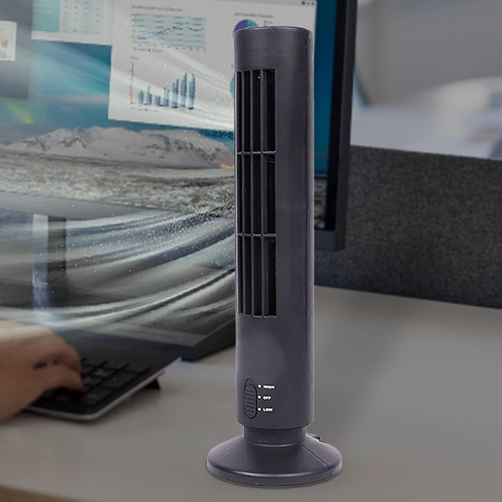 Standventilator für Zuhause – Turmventilator mit USB-Anschluss, Grün | Elektrischer Klimagerät-Venti