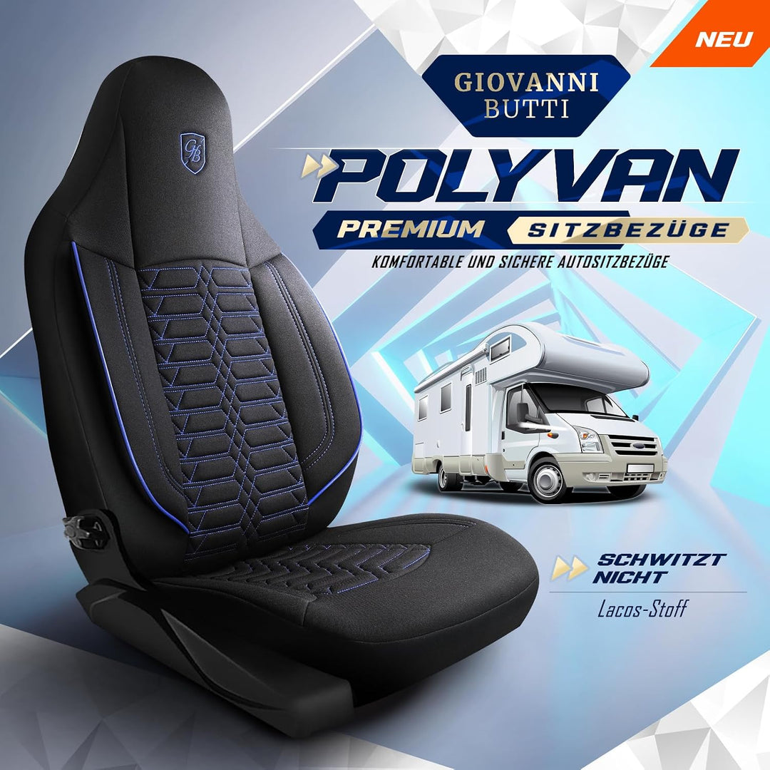 Wohnmobil Sitzbezüge kompatibel mit FIAT Ducato, Citroën Jumper, Peugeot Boxer - Schonbezüge Set aus