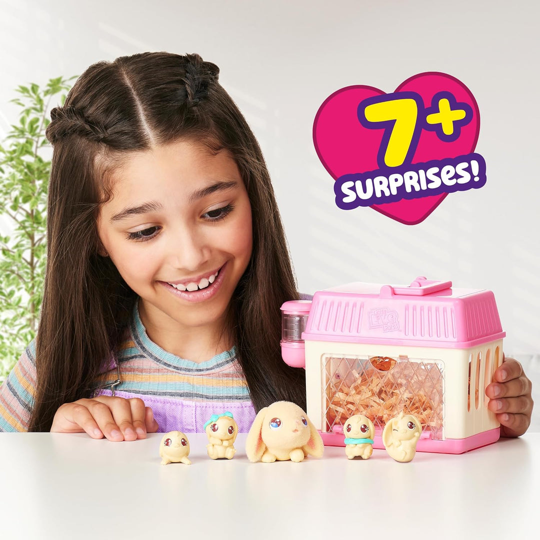 Little Live Pets Mama Surprise Mini Hasen-Spielset Lil' Bunny; die Hasen-Mama bekommt 2,3 oder 4 Bab