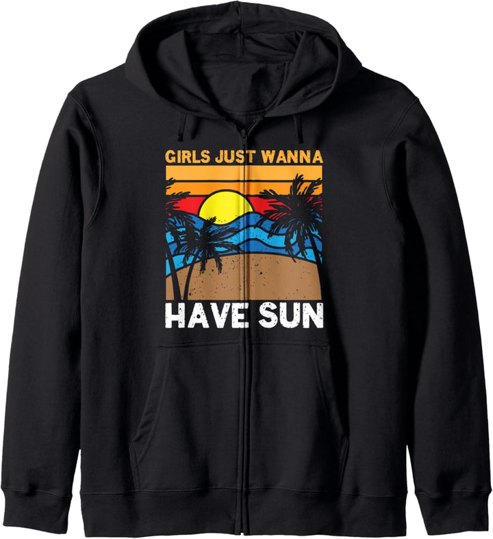 Mädels Wollen Sonne Mädchen Sommerurlaub Reisen Abenteuer Kapuzenjacke