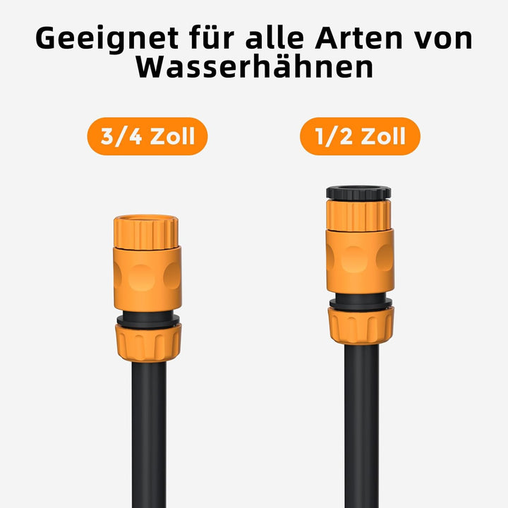 Schlauchtrommel 25m+2m, Schlauchaufroller mit Aufroll-Automatik & 180° Schwenkbar, Wand-Schlauchbox