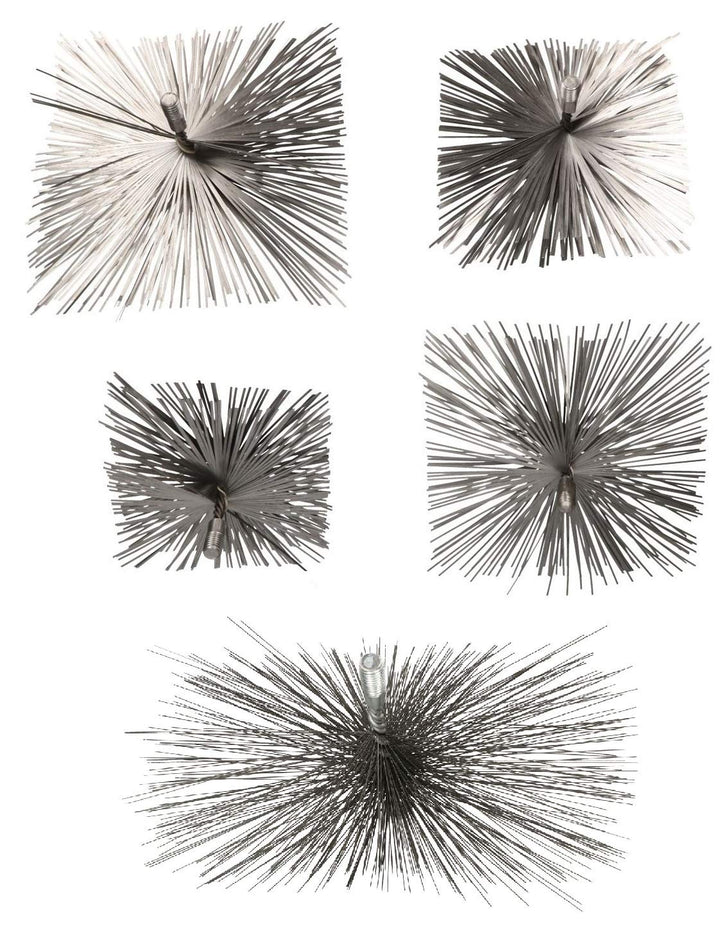 KOTARBAU Schornsteinbesen 160 x 160 mm Aus Federstahl Eckig Kaminbesen Russbesen Kaminbürste Kaminre