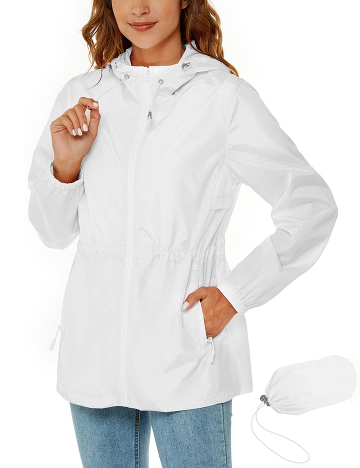 Rapbin Regenjacke Damen Wasserdicht Atmungsaktiv Leicht Outdoorjacke Windbreaker Packbare Regenmante