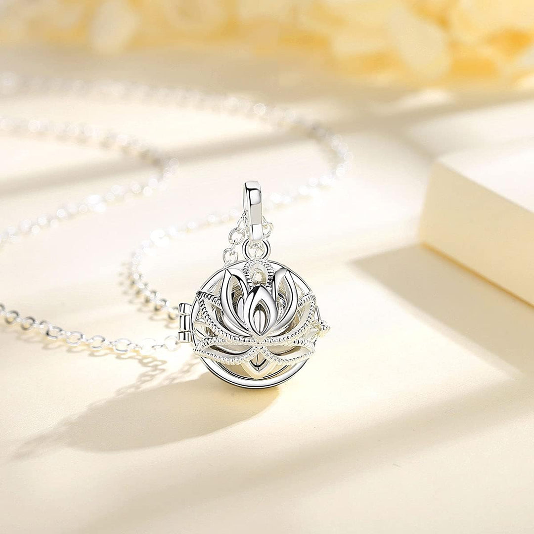 EUDORA Harmony Ball Asche Urnen Kette für Damen, Einäscherung Schmuck Silber Verkupfert Memorial Urn