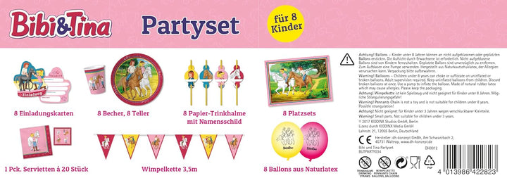 Partybox Bibi und Tina 69 Teile // Kindergeburtstag Bibi und Tina Dekoration