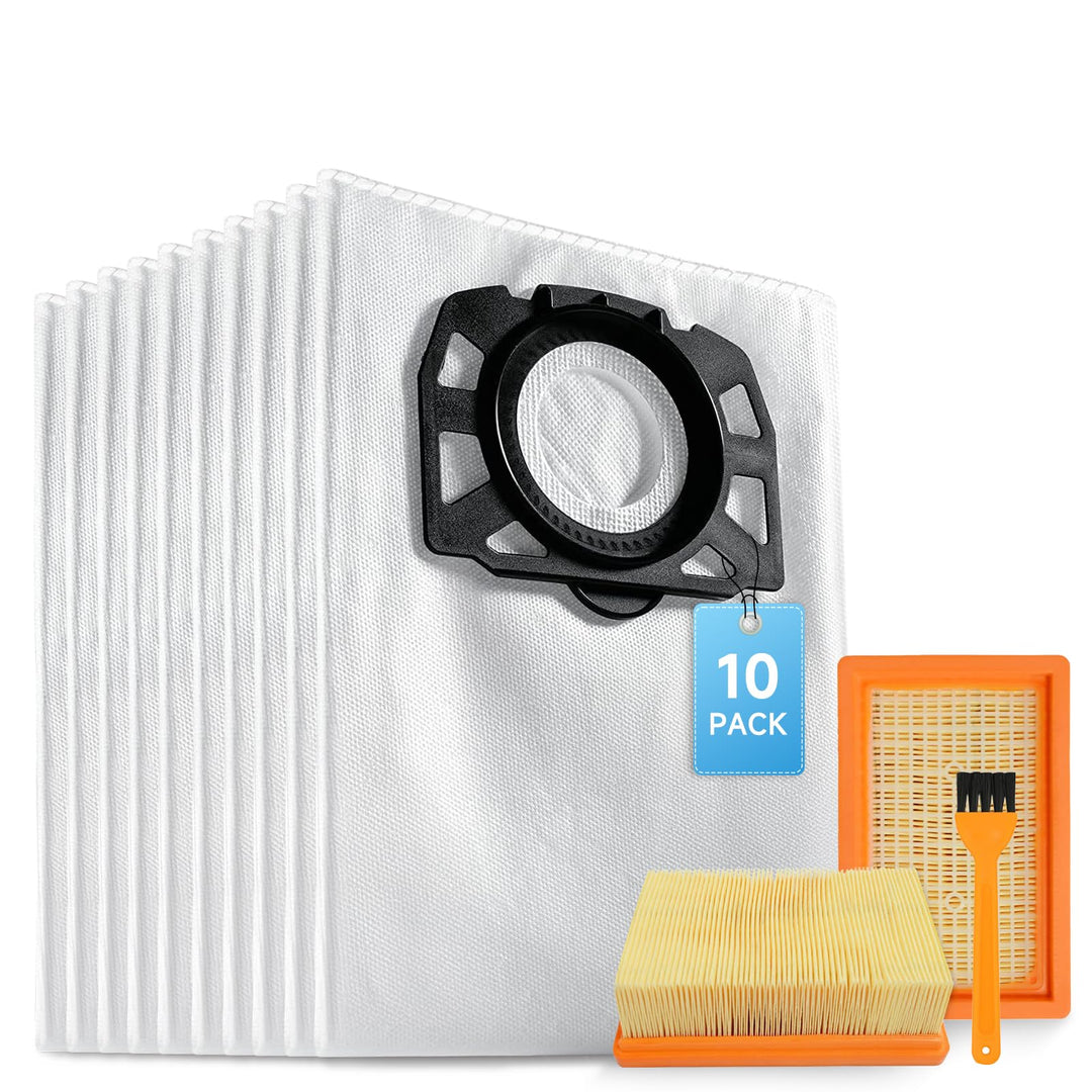 10 Staubsaugerbeutel mit 2 Filter für Kärcher WD6 WD5 WD4 WD5P WD6P MV4 MV5 MV6 Staubsauger KFI 487