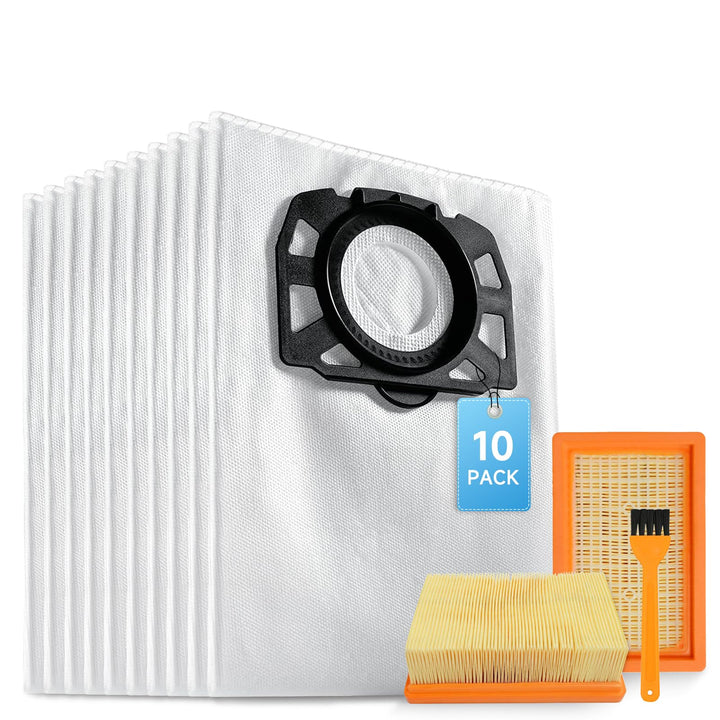 10 Staubsaugerbeutel mit 2 Filter für Kärcher WD6 WD5 WD4 WD5P WD6P MV4 MV5 MV6 Staubsauger KFI 487