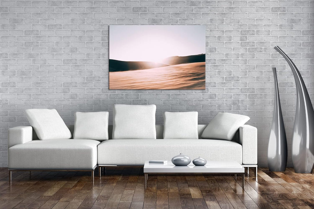 deyoli Sandwüsten Format: 80x60 als Leinwand, Motiv fertig gerahmt auf Echtholzrahmen, Hochwertiger