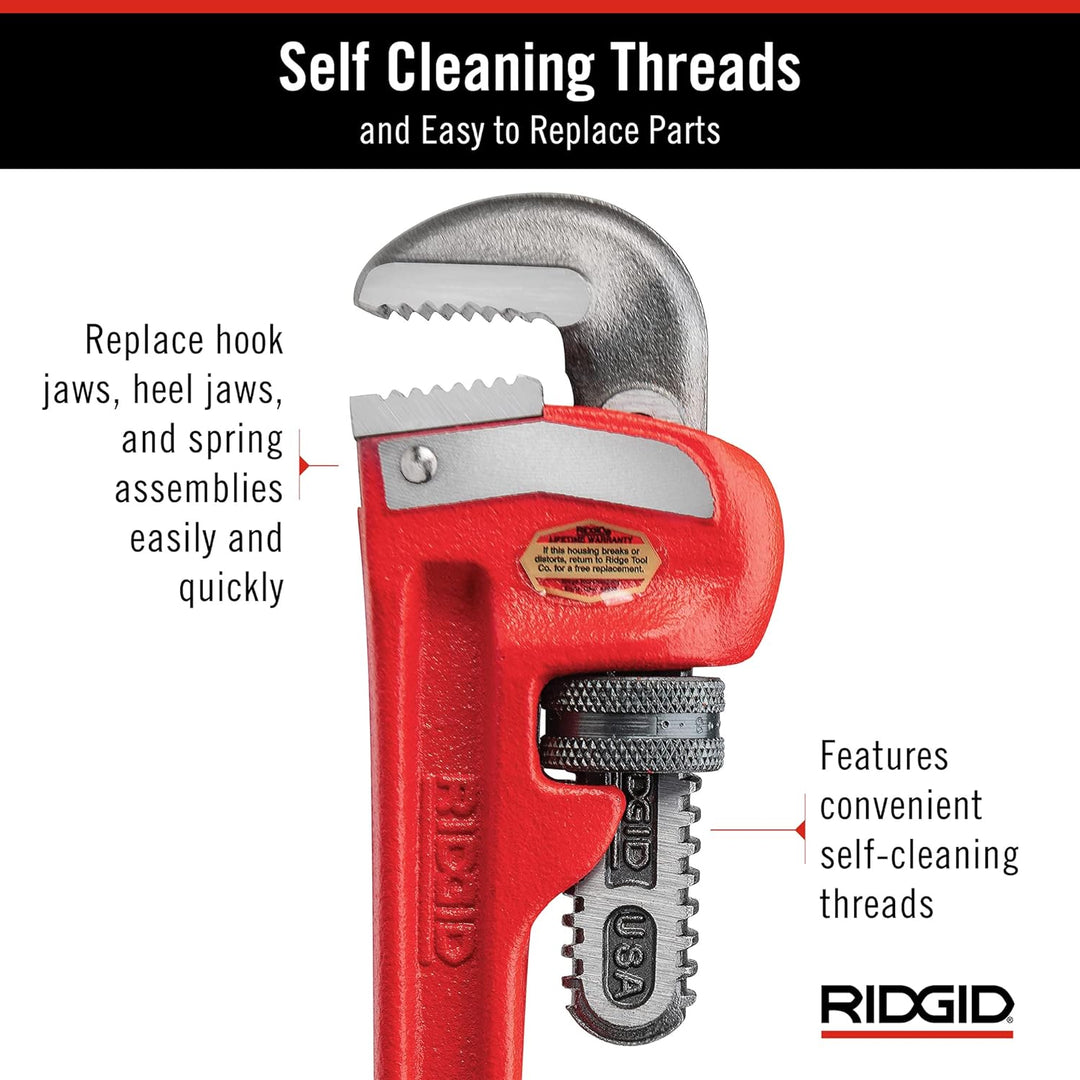 RIDGID 31005 Modell 8" gerade Rohrzange für schwere Beanspruchung, 8" Sanitär-Schraubenschlüssel 8 i