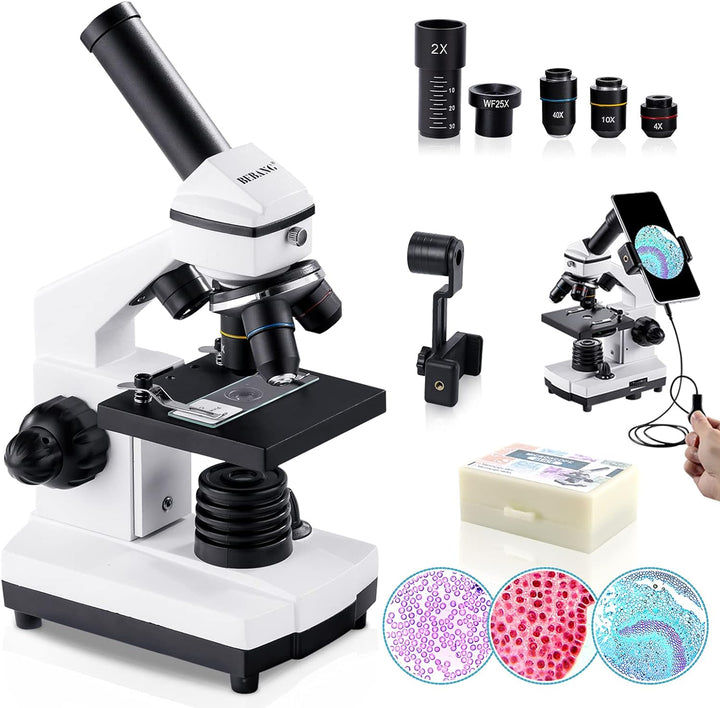 BEBANG 100X-2000X Mikroskop für Kinder Erwachsene, Professionelle Biologische Mikroskope für Student