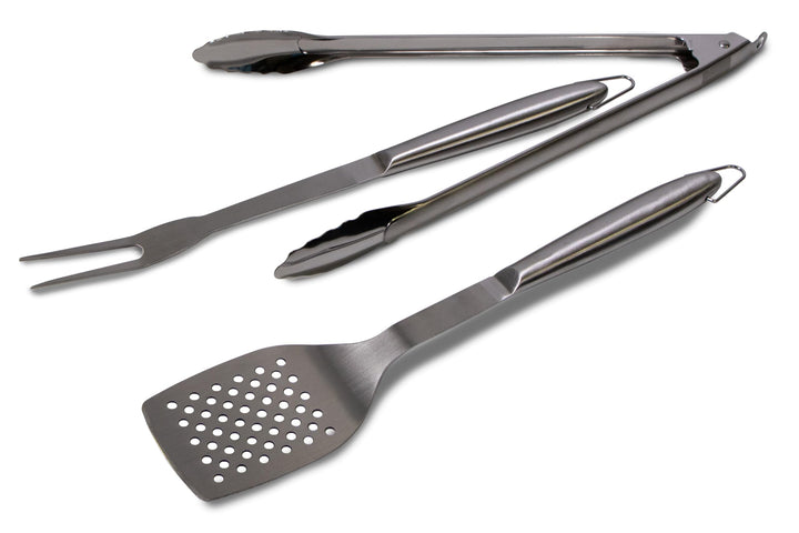 Grillbesteck 3-teilig Edelstahl - Komplettes Set für das ultimative Grillvergnügen, enthält alle not