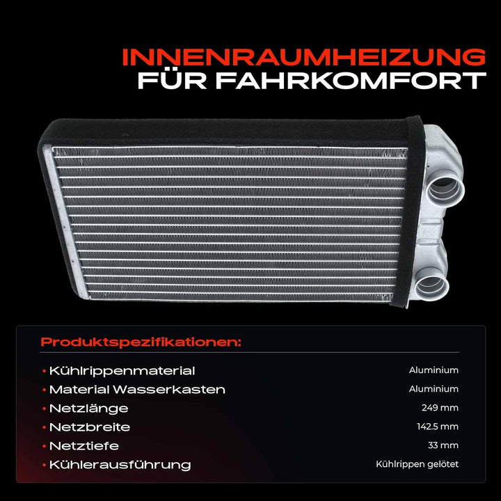 Frankberg Wärmetauscher Innenraumheizung Kompatibel mit Primastar X83 2001-2010 Vivaro A E7 X83 2001