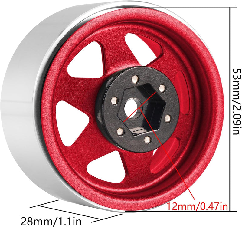 INJORA 1.9 Beadlock Felge Offset -8.9mm Metall Deep Dish Nabe für 1/10 RC Crawler Car TRX4 Axial SCX