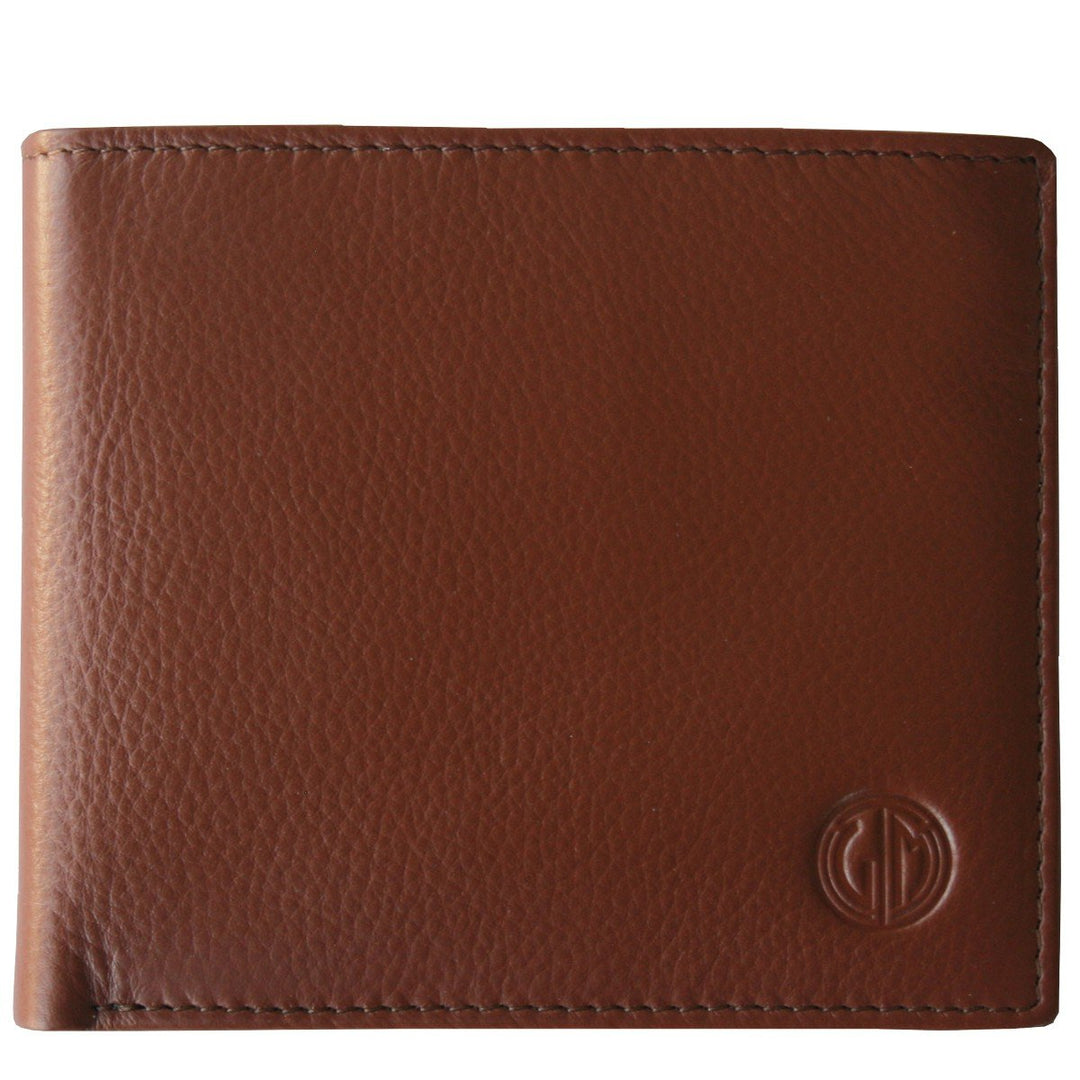 LINDENMANN Portemonnaie Herren Leder/Geldbeutel Herren, Rindleder matt, quer, Cognac
