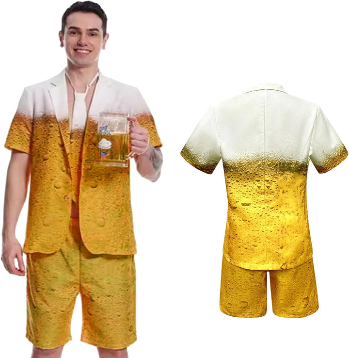 Generisch Bier Anzug Retro Kostüm Trainingsanzug, Herren Jogginganzug Für, Motto Party, Fasching, Ka