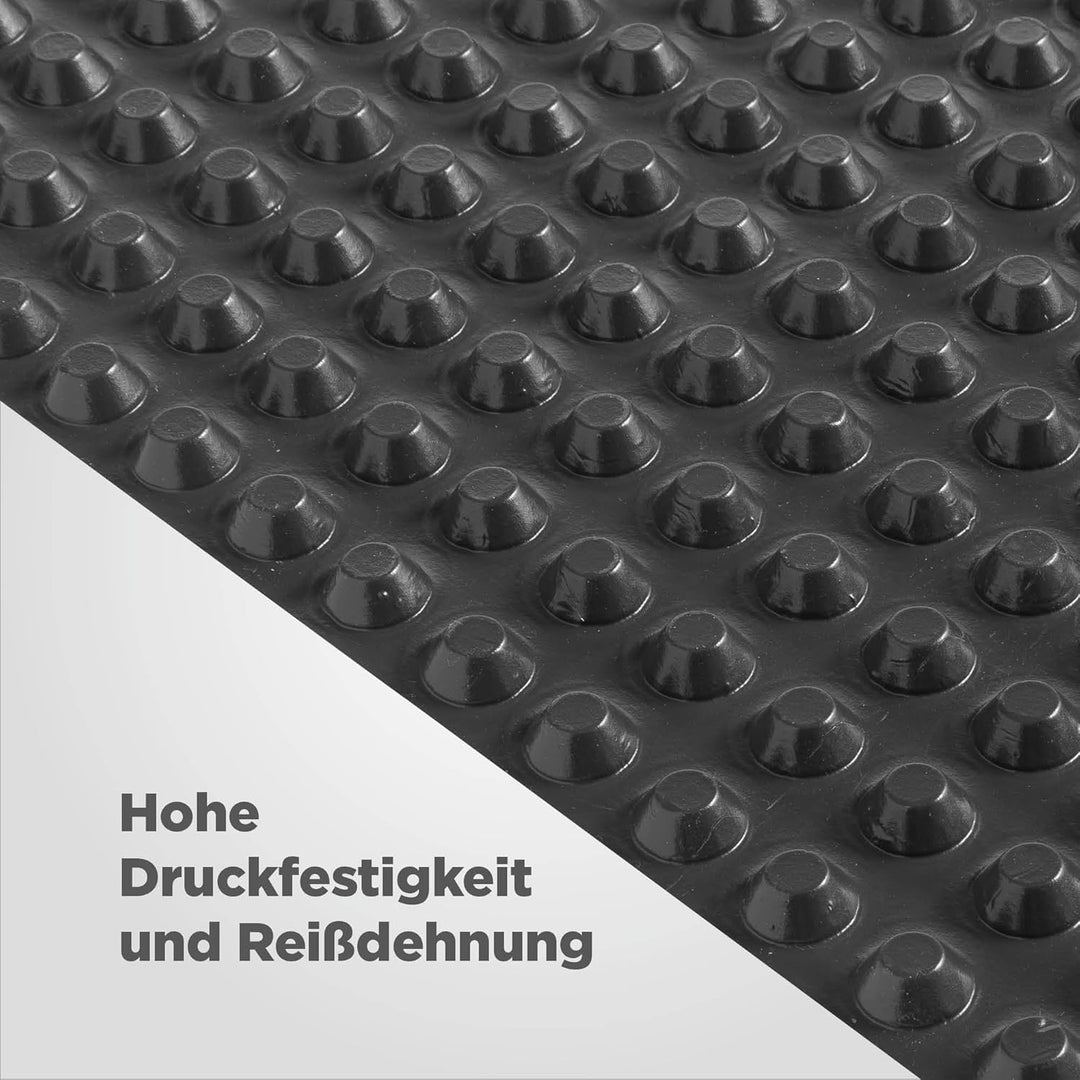 blizz-z Noppenbahn HDPE schwarz 400 g/m² | 0,80 m x 6 m Rolle | Noppenhöhe 3-8 mm | Drainagebahn, Gr