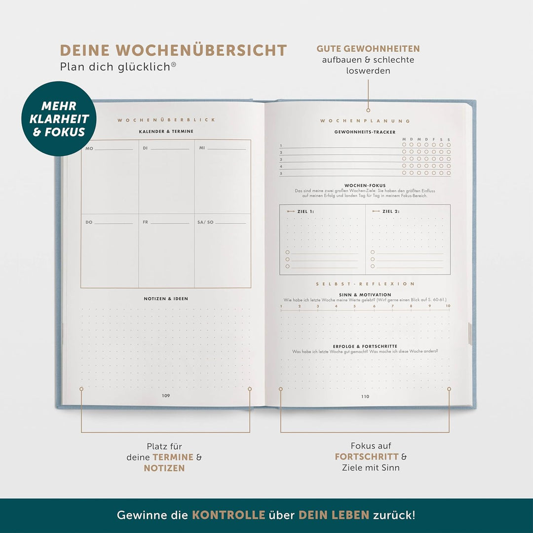 Das 6-Minuten Erfolgsjournal | Tagesplaner für mehr Motivation, Selbstreflexion & Erfolg | A5, undat