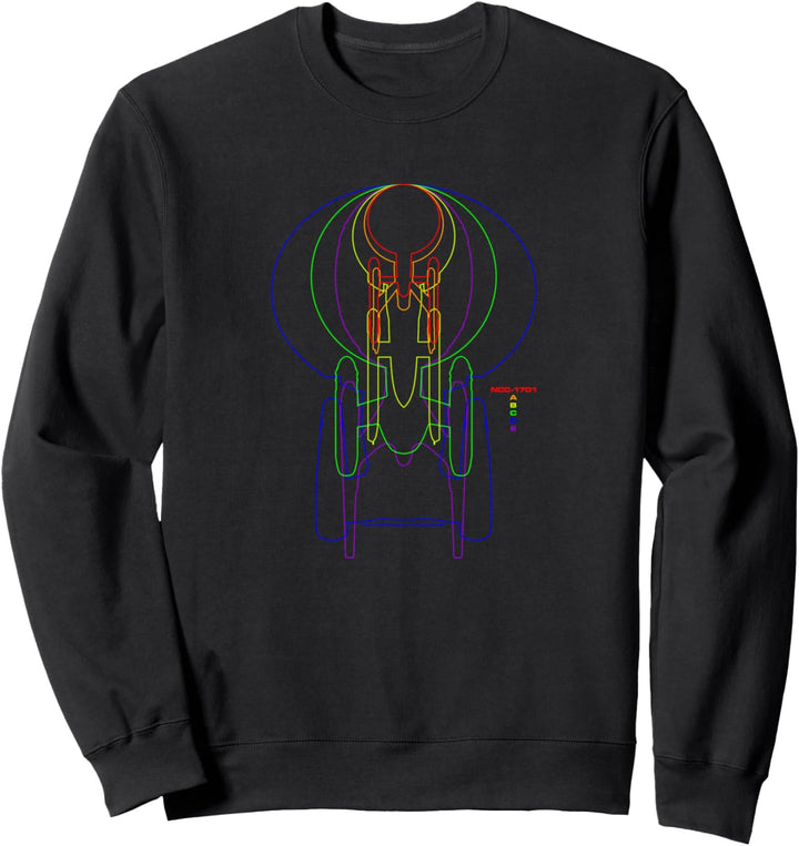 Star Trek: The Original Series Enterprise Evolution Rainbow Sweatshirt