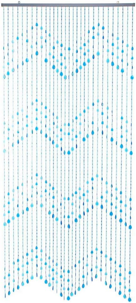HAB & GUT -DV0183- Türvorhang KLUNKER Blau-Hellblau 90x200 Perlenvorhang Blue-marine, Blue-marine