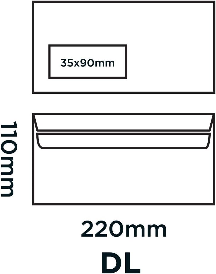 Blake Purely Everyday FL2884/500 Briefumschläge Selbstklebend mit Fenster Weiss, DL 110 x 220 mm, 80