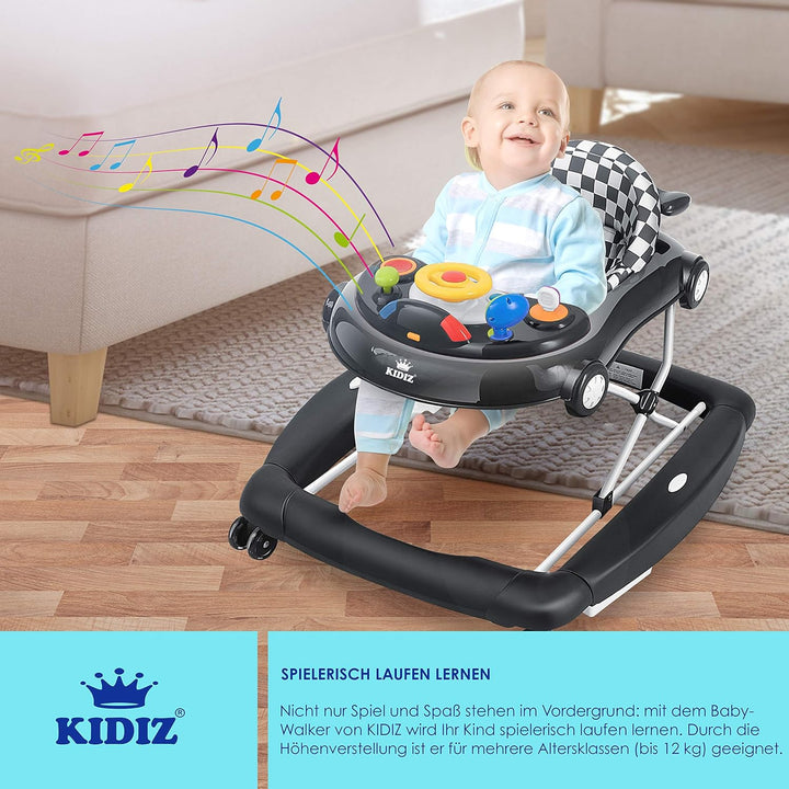 KIDIZ® 4in1 Lauflernhilfe Babywalker Spiel- und Lauflernwagen Gehfrei - Schaukelfunktion Babywippe m