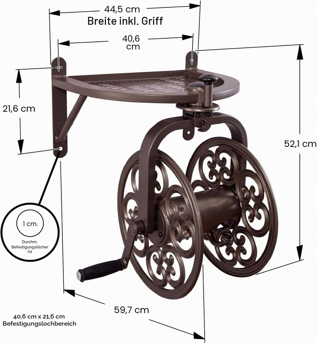 Liberty Garden Products 710 Navigator drehbar Garten Schlauch Spule, hält 125-feet von 5/8 Zoll Schl