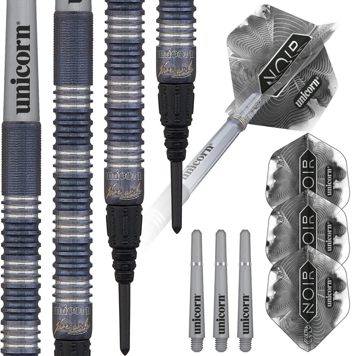 Unicorn Soft Darts Noir James Wade 90% Tungsten Softtip Darts Softdart Hochwertiger Tungsten Dart Da