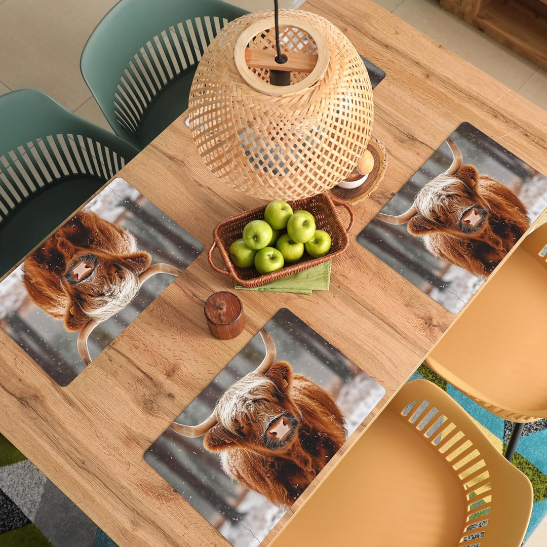 KitchenYeah© Platzsets Abwaschbar 6-Teilig 45x30 cm Tischsets Platzdeckchen rutschfeste Platzset Unt